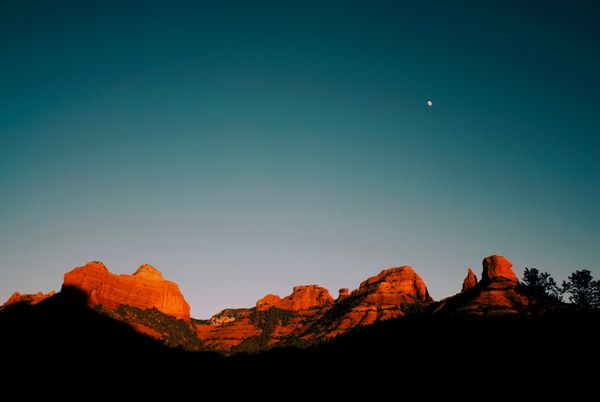 Red Rocks of Sedona and Moon