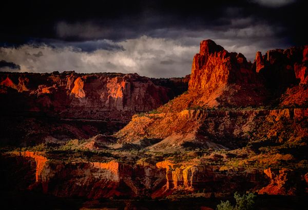 Capitol Reef National Park - Sunset with Threatening Skies