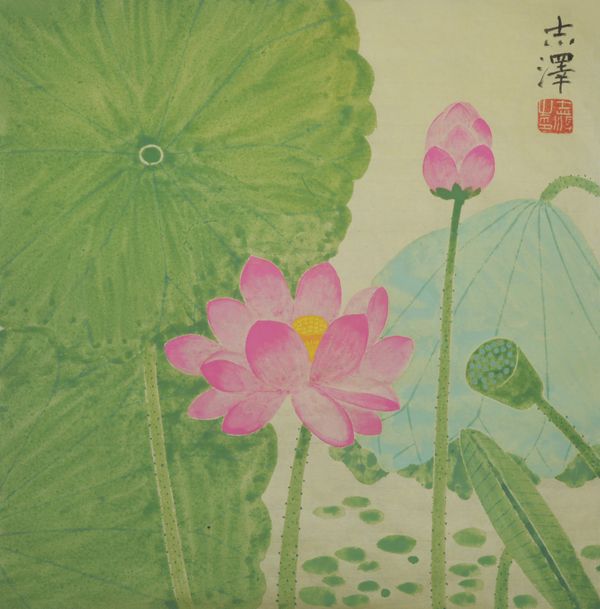 A Lotus Flower Just Rose From Under Water