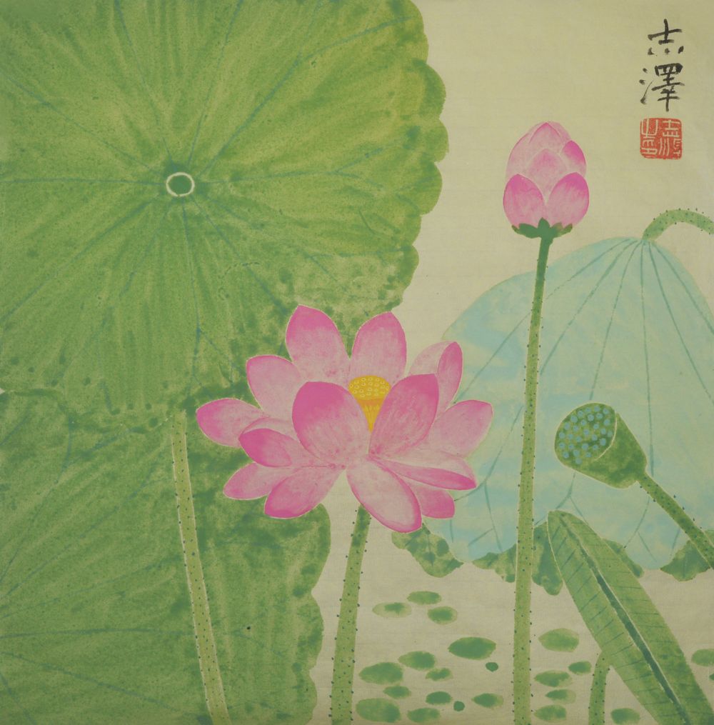 A Lotus Flower Just Rose From Under Water