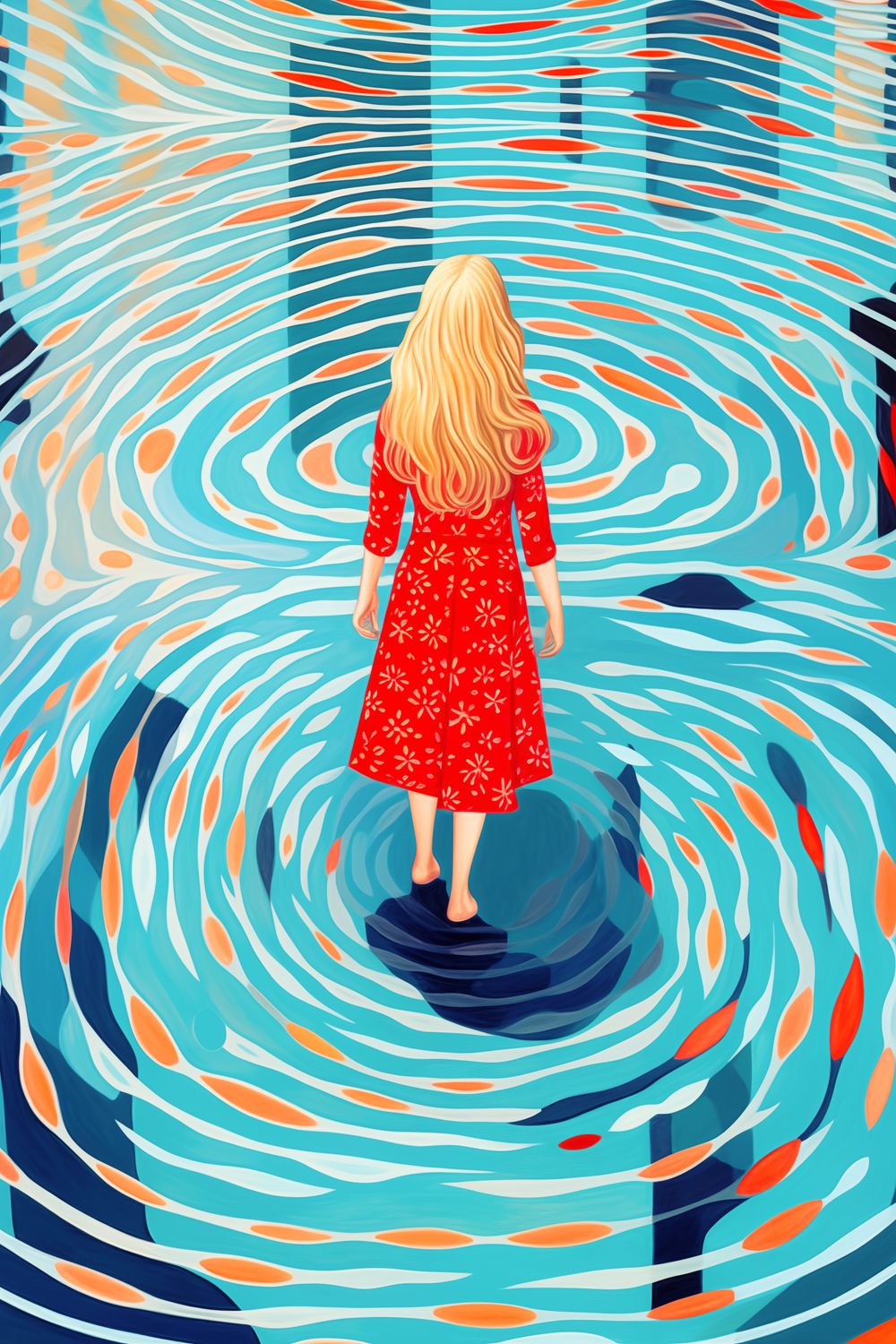 Rainy Day at the Pool (Dreaming of David Hockney)
