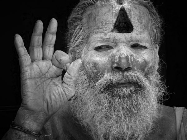 Sadhu  Showing a Mudra Sign