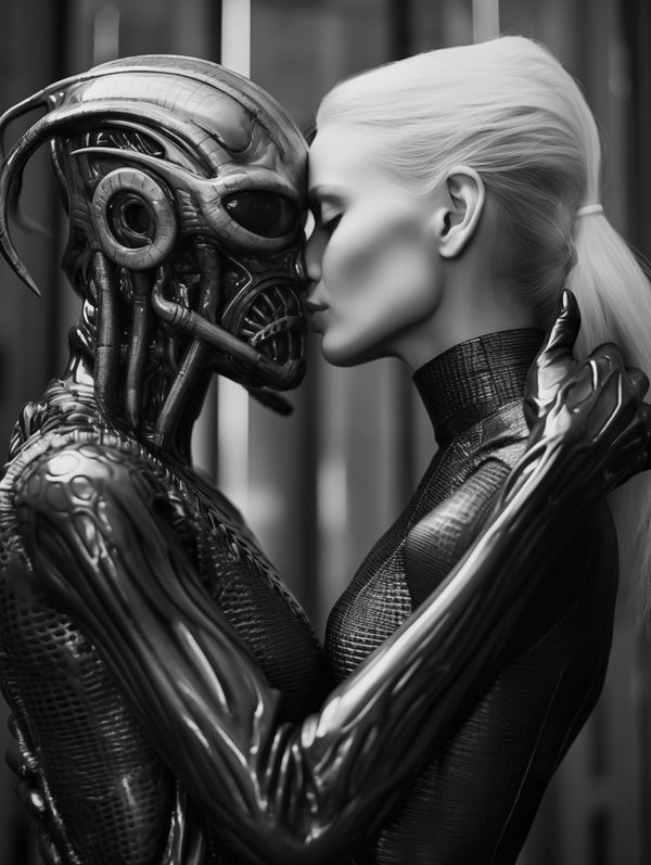 In Love With An Alien - Black and White Photograph