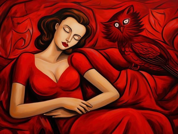 Dream Of A Red Bird | Inspired by Max Beckmann