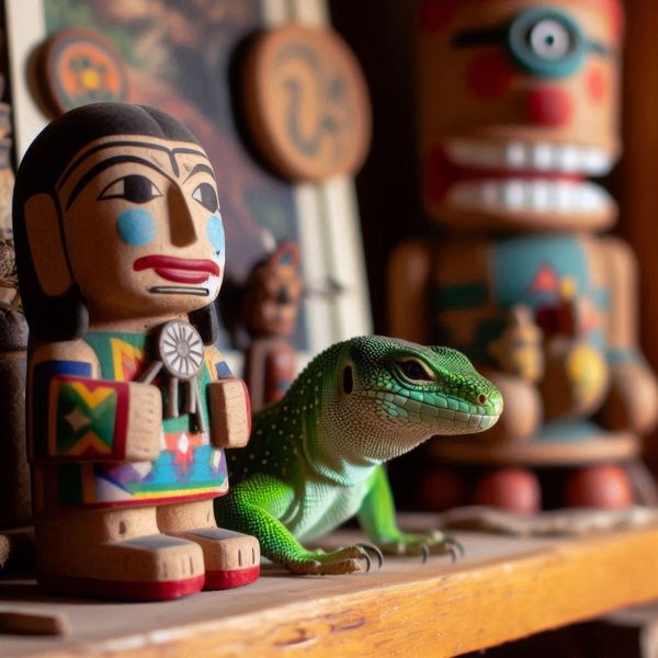 Lizard and Kachina Doll