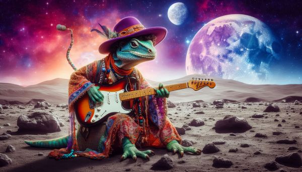 Lizard Plays Guitar on the Moon