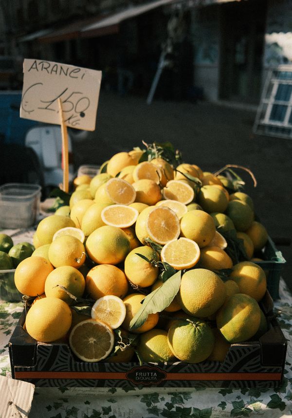 Lemons in catanian market, sicily